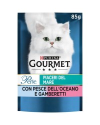 Purina Gourmet Perle 85gr piaceri del mare con pesce dell'oceano e gamberetti interi